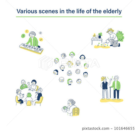 Various life scene sets for the senior generation 101646655