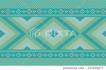 Knitted ethnic pattern, Vector cross stitch Nordic background, Embroidery illustration ornate style Knitted ethnic pattern, Vector cross stitch Nordic background, Embroidery illustration ornate style 101646671