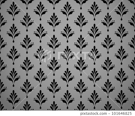 Flower geometric pattern. Seamless vector background. Black and gray ornament Flower geometric pattern. Seamless vector background. Black and gray ornament 101646825