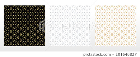 Set of abstract geometric patterns. Seamless vector backgrounds. Colored ornaments Graphic modern patterns Simple lattice graphic design Set of abstract geometric patterns. Seamless vector backgrounds. Colored ornaments Graphic modern patterns Simple lattice graphic design 101646827