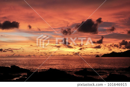 Colorful sunset at Kalim beach in Phuket island in Thailand 101646915