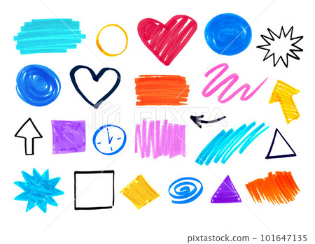 Vector set of felt pen artistic sketchy doodles Vector set of felt pen artistic sketchy doodles 101647135