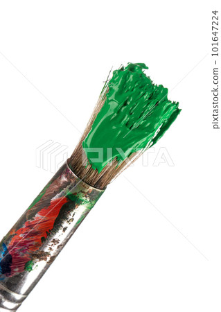 Brush with green paint Brush with green paint 101647224