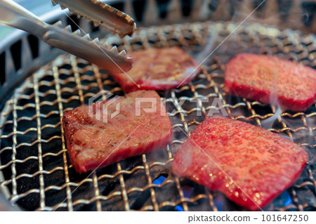 Charcoal grilled meat 101647250