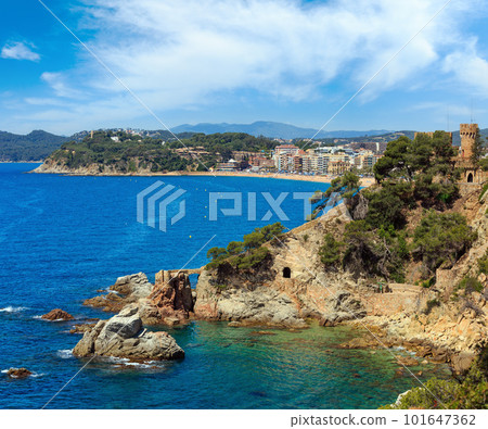 Summer sea rocky coast view (Spain). Summer sea rocky coast view (Spain). 101647362