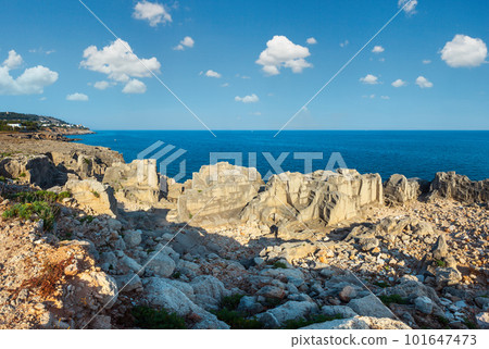 Rocky sea coast, Santa Cesarea Terme, Salento, Italy 101647473