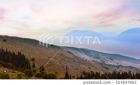 Summer hazy evening view (Kefalonia, Greece) 101647661