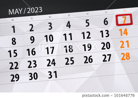 Calendar 2023, deadline, day, month, page, organizer, date, May, sunday, number 7 Calendar 2023, deadline, day, month, page, organizer, date, May, sunday, number 7 101648776