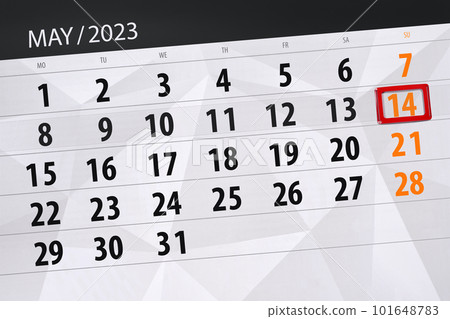 Calendar 2023, deadline, day, month, page, organizer, date, May, sunday, number 14 Calendar 2023, deadline, day, month, page, organizer, date, May, sunday, number 14 101648783