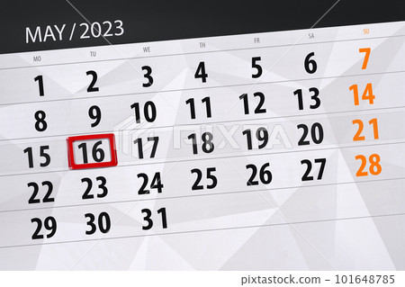 Calendar 2023, deadline, day, month, page, organizer, date, May, tuesday, number 16 Calendar 2023, deadline, day, month, page, organizer, date, May, tuesday, number 16 101648785