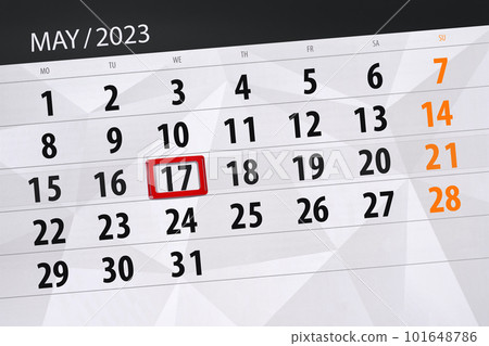 Calendar 2023, deadline, day, month, page, organizer, date, May, wednesday, number 17 Calendar 2023, deadline, day, month, page, organizer, date, May, wednesday, number 17 101648786