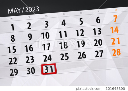 Calendar 2023, deadline, day, month, page, organizer, date, May, wednesday, number 31 Calendar 2023, deadline, day, month, page, organizer, date, May, wednesday, number 31 101648800