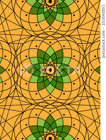 Seed of life symbol Sacred Geometry template. Geometric mystic mandala of alchemy esoteric Flower of Life pattern. Vector texture divine lotus meditative amulet isolated on orange background Seed of life symbol Sacred Geometry template. Geometric mystic mandala of alchemy esoteric Flower of Life pattern. Vector texture divine lotus meditative amulet isolated on orange background 101648801