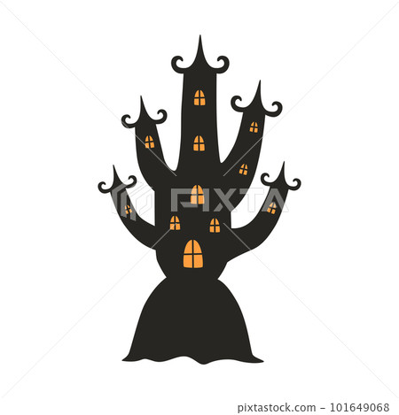 Halloween haunted house vector cartoon illustration isolated 101649068