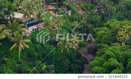 Rainforest in Bali beautiful scene with the river aerial shot Rainforest in Bali beautiful scene with the river aerial shot 101649101