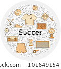 Soccer lcircle of elements brown 101649154