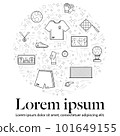 Soccer logo outline circle text 101649155