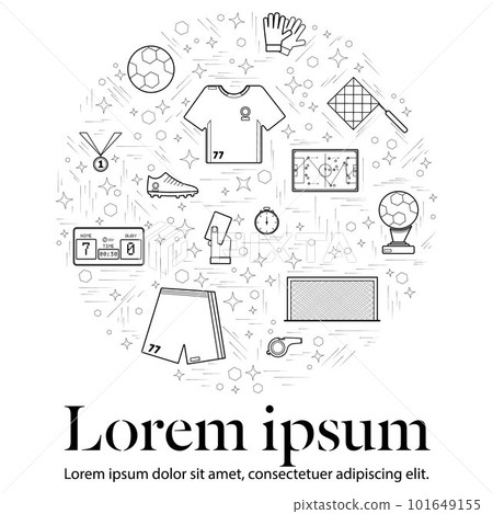 Soccer logo outline circle text 101649155