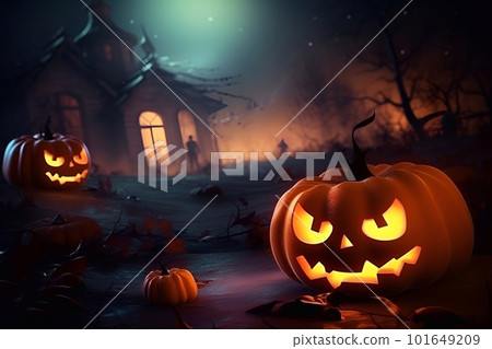Halloween pumpkins in the garden Halloween pumpkins in the garden 101649209