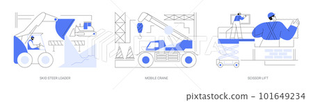 Industrial transport abstract concept vector illustrations. 101649234