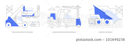 Heavy construction machinery abstract concept vector illustrations. 101649236