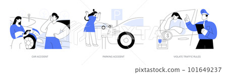 Road traffic accident abstract concept vector illustrations. Road traffic accident abstract concept vector illustrations. 101649237
