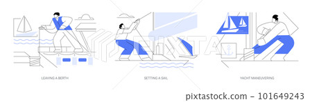 Sailing yacht abstract concept vector illustrations. 101649243