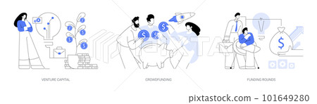 Raising money for startup abstract concept vector illustrations. Raising money for startup abstract concept vector illustrations. 101649280