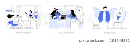 Startup funding abstract concept vector illustrations. 101649281