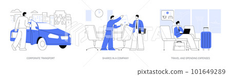 Financial benefits for company workers abstract concept vector illustrations. Financial benefits for company workers abstract concept vector illustrations. 101649289