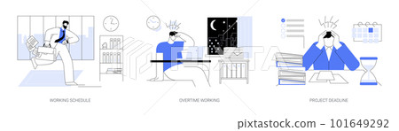 Business hours abstract concept vector illustrations. Business hours abstract concept vector illustrations. 101649292