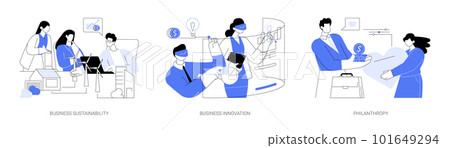 Corporate goals and values abstract concept vector illustrations. Corporate goals and values abstract concept vector illustrations. 101649294