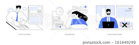 Taxes and personal finance abstract concept vector illustrations. 101649299
