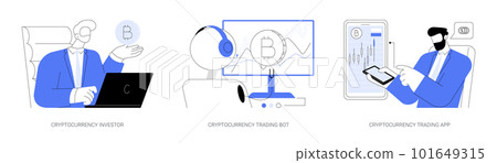 Cryptocurrency trade abstract concept vector illustrations. 101649315