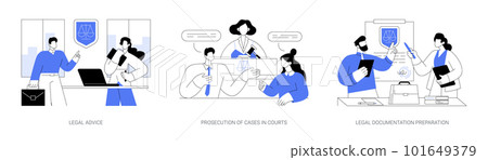 Legal department abstract concept vector illustrations. 101649379