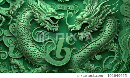 Chinese style green dragon 101649655