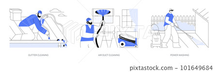 Property cleaning services abstract concept vector illustrations. 101649684