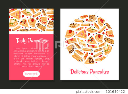Sweet Crepe or Pancake Food Banner Design Vector Template Sweet Crepe or Pancake Food Banner Design Vector Template 101650422