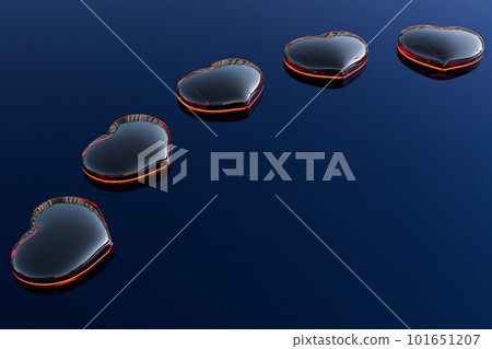 5 elegant hearts, curved, unbroken 101651207