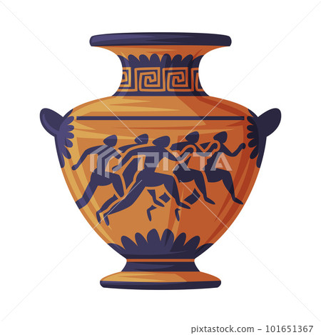 Clay or Ceramic Ornamental Vase as Greece Object and Traditional Cultural Symbol Vector Illustration 101651367