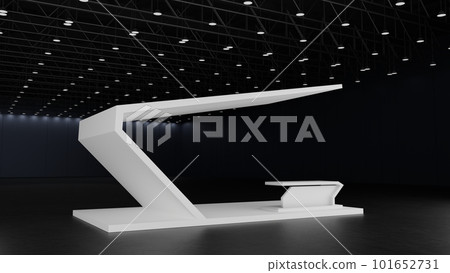 White mockup template booth exhibition stand display for event fair in exhibition hall, 3D render White mockup template booth exhibition stand display for event fair in exhibition hall, 3D render 101652731