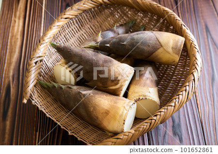 Bamboo shoots in a colander 101652861