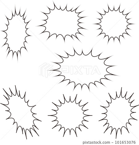 Punk, explosion, prickly speech bubble set cartoon expression black and white Punk, explosion, prickly speech bubble set cartoon expression black and white 101653076