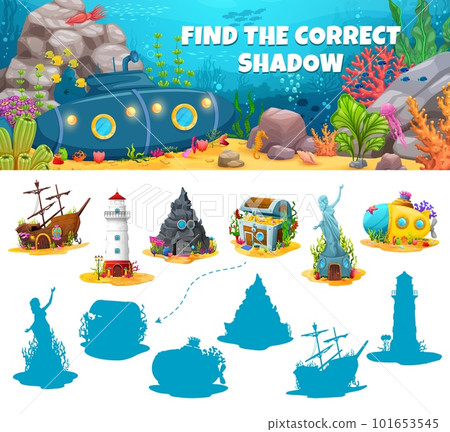 Find the correct shadow of underwater fairytale...-插圖素材 [101653545 ...