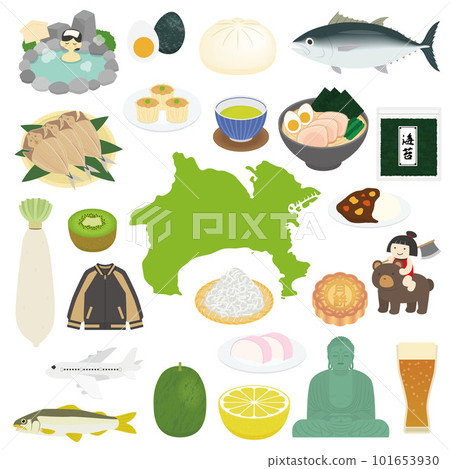 Kanagawa prefecture specialties illustration set Kanagawa prefecture specialties illustration set 101653930