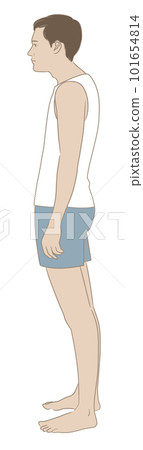 一個彎著腰、搖搖晃晃地站著的側身男人 101654814