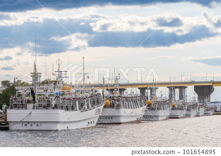 "Aomori Prefecture" Squid fishing boat anchored at Hachinohe Port 101654895
