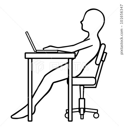 People who work on a computer with a sitting posture that makes their posture worse, people who sit on the sacrum People who work on a computer with a sitting posture that makes their posture worse, people who sit on the sacrum 101656347