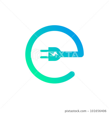 EV car electric vehicle charger logo icon. Hybrid ev car station eco sign green automobile symbol. EV car electric vehicle charger logo icon. Hybrid ev car station eco sign green automobile symbol. 101656406