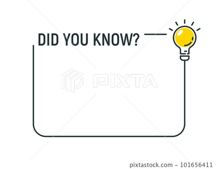 Did you know bulb icon trivia fun vector question interesting knowledge ask. Did you know advice 101656411